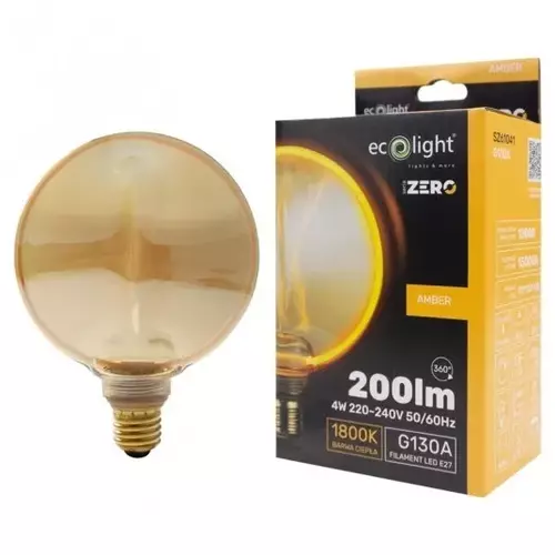 Żarówka LED Eco Light Zero W4 E27 AMBER G130A SZ61041 200lumenów 1
