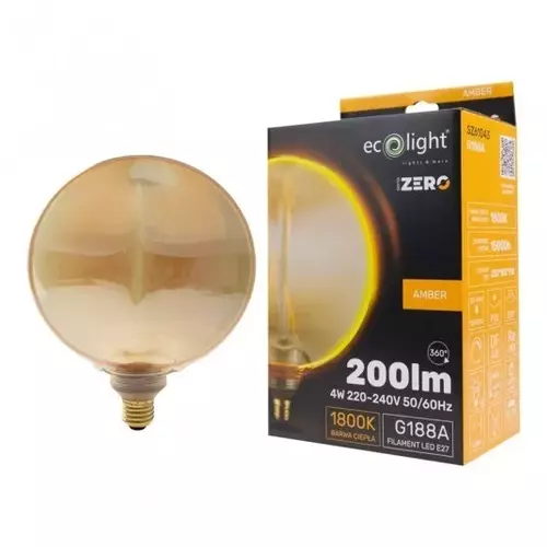 Żarówka LED Eco Light Zero W4 E27 AMBER G188A SZ61043 200lumenów 1
