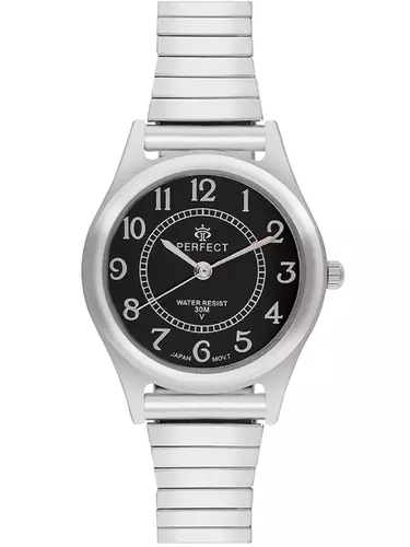 PERFECT GUMKA Damska  XD446-03 SILVER   tarcza CZARNA 1