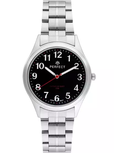 Zegarek Kwarcowy PERFECT R409D-11 Metal Standard Męski tarcza czarna 1