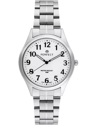 Zegarek Kwarcowy PERFECT R409D-01 Metal Standard Męski tarcza biała 1