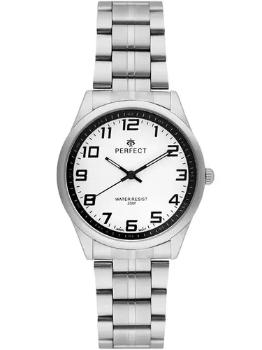 Zegarek Kwarcowy PERFECT R405l-12  Metal Standard Męski tarcza biała 1
