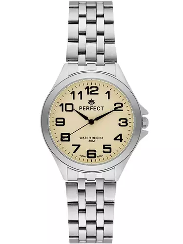 Zegarek Kwarcowy PERFECT R412P-34 Metal Standard Męski tarcza gold 1