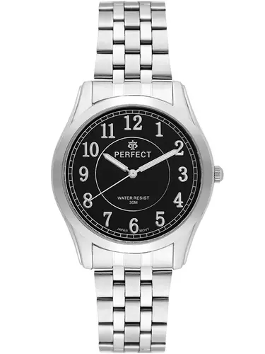 Zegarek Kwarcowy PERFECT R403J-36 Metal Standard Męski tarcza czarna/silver 1