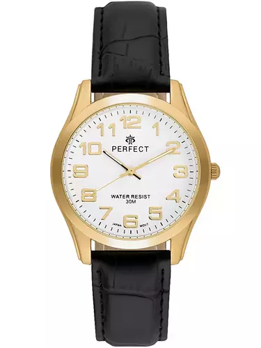Zegarek PERFECT pasek męski XXL STD C403P-04 GOLD tarcza biała 1