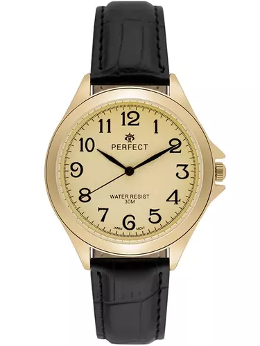 Zegarek PERFECT pasek męski XXL STD C412B-07 GOLD tarcza gold 1