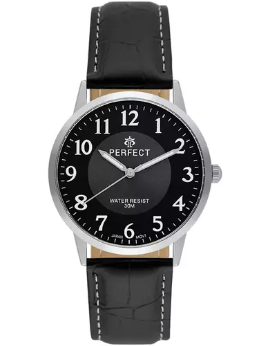 Zegarek PERFECT pasek męski XXL STD C411Y-14 PNP pasek czarny 1
