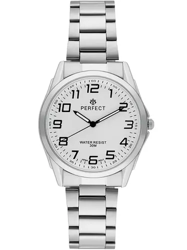 Zegarek Kwarcowy PERFECT R414L-01 Metal Standard Męski tarcza biała 1