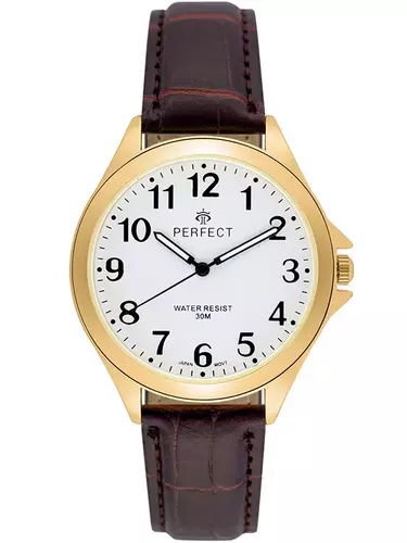 Zegarek PERFECT pasek męski XXL STD C412D-10 GOLD 1
