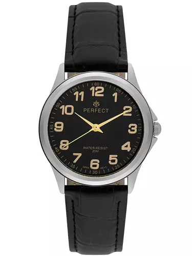 Zegarek PERFECT C425E - 10 PNP TARCZA CZARNA CYFRY GOLD 1