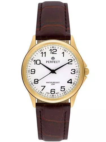 Zegarek PERFECT C425E-23  GOLD  PASEK BRĄZOWY 1