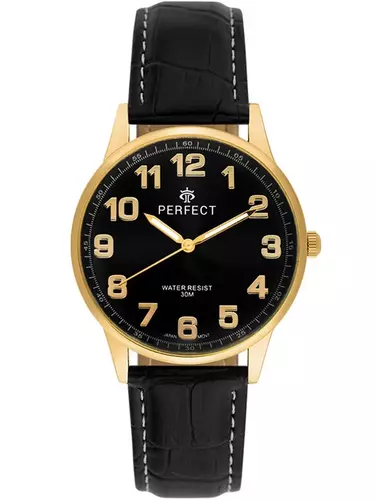 Zegarek Kwarcowy PERFECT pasek męski XXL STD C410N-11 GOLD 1