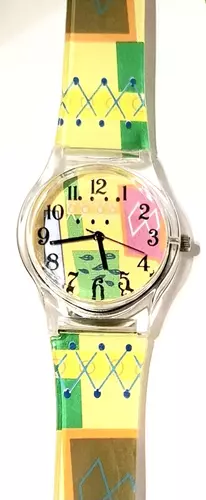 Zegarek PERFECT MW1805 plastic pasek żółty + kolor 1