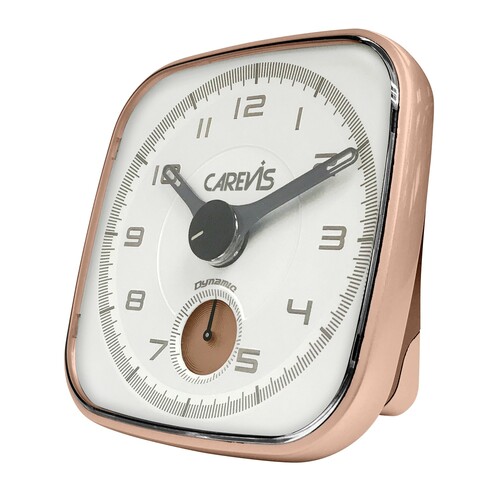 Budzik Kwarcowy CAREVIS C09 rose gold z białą tarczą 1