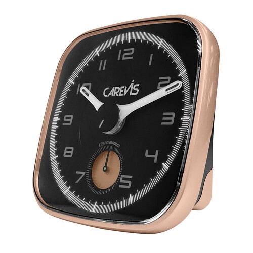 Budzik Kwarcowy CAREVIS C09 rose gold z czarną tarczą 1