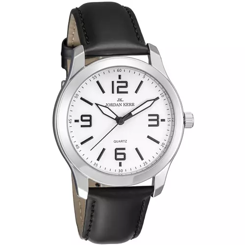 Zegarek JORDAN KERR P9011 IPS pasek czarny tarcza srebrna 1