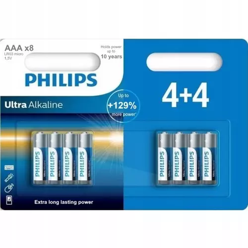 Bateria Philips LR3 ultra alkaline - Blister 4+4 szt 1