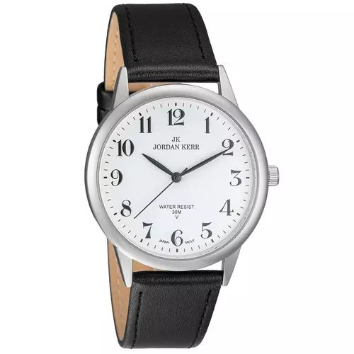 Zegarek JORDAN KERR LG001-03 IPS STANDARD MĘSKI  pasek czarny tarcza biała 1