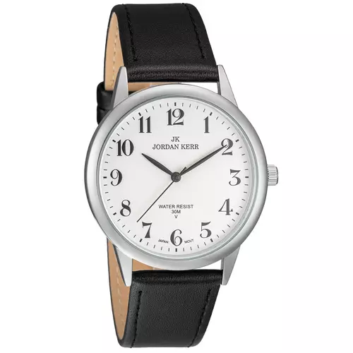 Zegarek JORDAN KERR LG001-05 IPS STANDARD MĘSKI pasek czarny tarcza srebrna 1
