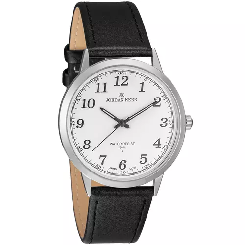 Zegarek JORDAN KERR LG002-03 IPS STANDARD pasek czarny tarcza biała 1