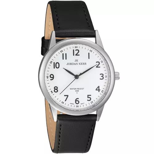 Zegarek JORDAN KERR LG003-03 IPS STANDARD pasek czarny tarcza biała 1
