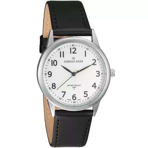 Zegarek JORDAN KERR LG003-05 IPS STANDARD pasek czarny tarcza srebrna 1