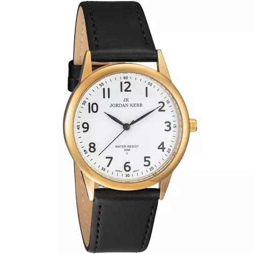 Zegarek JORDAN KERR LG003-09 IPG STANDARD pasek czarny tarcza biała 1