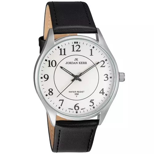 Zegarek JORDAN KERR LG004-05 IPS STANDARD pasek czarny tarcza srebrna 1