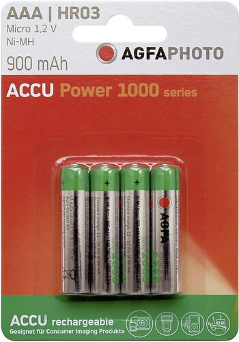 Akumulator AGFA PHOTO AAA 900 mAh - blister 4 szt. 1