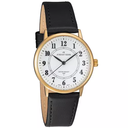 Zegarek JORDAN KERR LG005-08 IPG STANDARD pasek czarny tarcza biała 1
