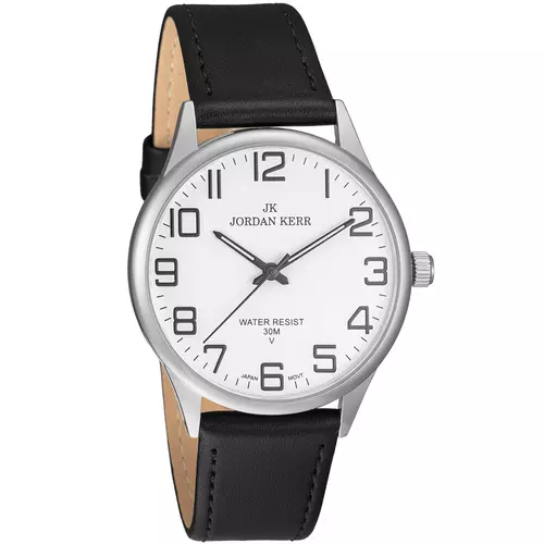 Zegarek JORDAN KERR LG006-03 IPS STANDARD pasek czarny tarcza biała 1