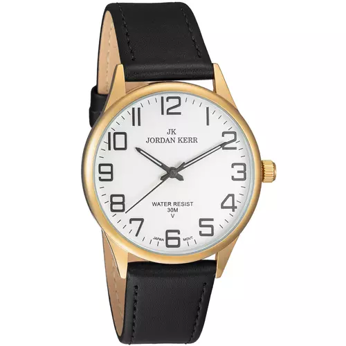 Zegarek JORDAN KERR LG006-07 IPG STANDARD pasek czarny tarcza srebrna 1