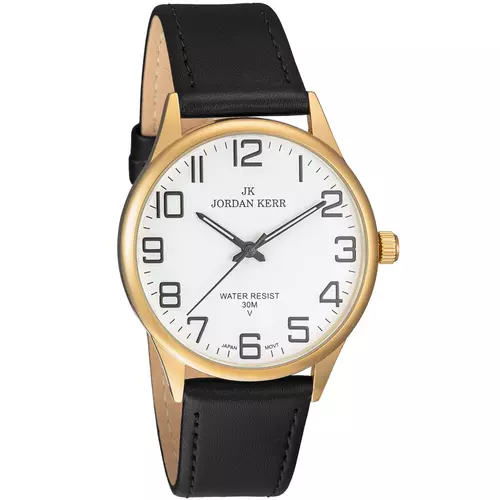Zegarek JORDAN KERR LG006-08 IPG STANDARD pasek czarny tarcza biała 1