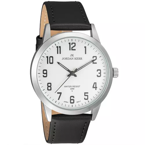 Zegarek JORDAN KERR LG008-05 IPS STANDARD pasek czarny tarcza silver 1