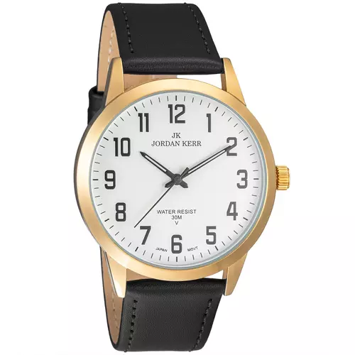 Zegarek JORDAN KERR LG008-07 IPG STANDARD pasek czarny tarcza srebrna 1