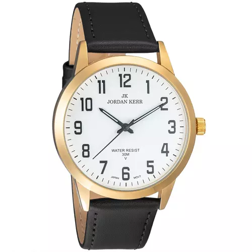 Zegarek JORDAN KERR LG008-08 IPG STANDARD pasek czarny tarcza biała 1