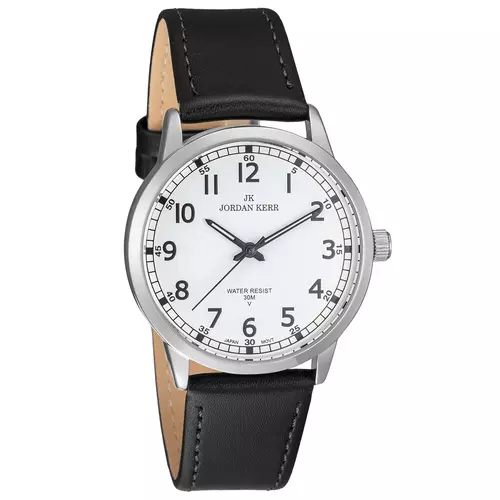 Zegarek JORDAN KERR LG009-03 IPS STANDARD pasek czarny tarcza biała 1