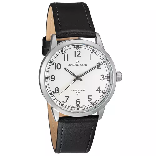 Zegarek JORDAN KERR LG009-05 IPS STANDARD pasek czarny tarcza srebrna 1