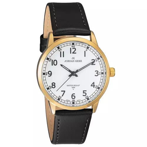 Zegarek JORDAN KERR LG009-08 IPG STANDARD pasek czarny tarcza biała 1