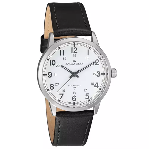 Zegarek JORDAN KERR LG010-03 IPS STANDARD pasek czarny tarcza biała 1