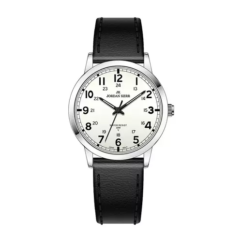 Zegarek JORDAN KERR LG010-05 IPS STANDARD pasek czarny tarcza srebrna 1