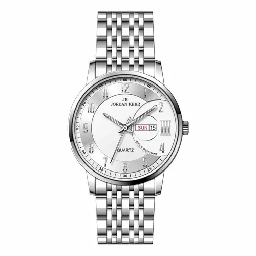Zegarek JORDAN KERR L1069 IPS Srebrna Tarcza Srebrne cyfry 1