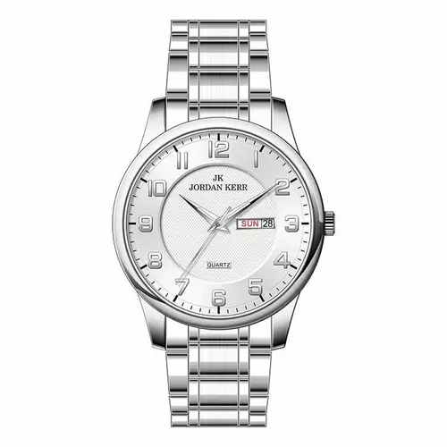 Zegarek JORDAN KERR L1078 IPS Srebrna Tarcza Srebrne cyfry 1
