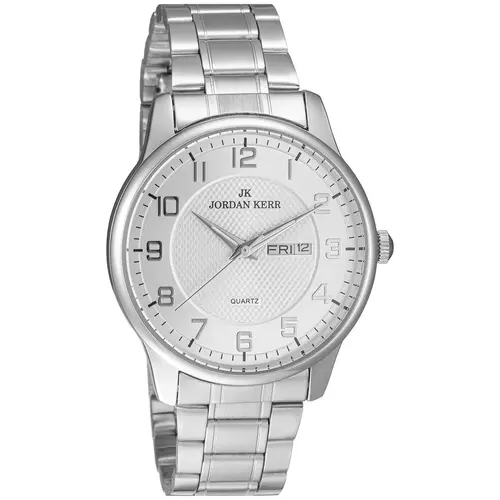 Zegarek JORDAN KERR L1078 IPS Srebrna Tarcza Srebrne cyfry 1