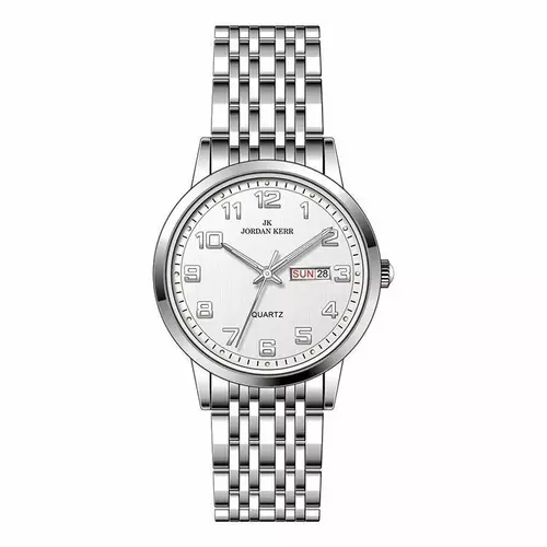 Zegarek JORDAN KERR L1079 IPS Srebrna Tarcza Srebrne cyfry 1