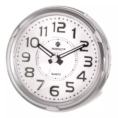Budzik Kwarcowy PERFECT BB 08604 Srebrny 1