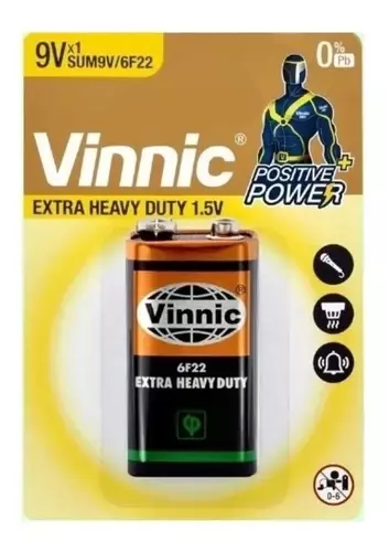 Bateria Vinnic 9V blister B1 cynkowa 1