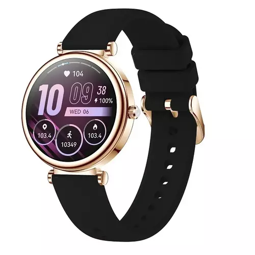 Smartwatch Hagen HB40 różowe złoto pasek czarny 1