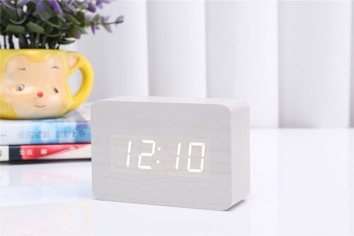 Budzik XONIX GHY-012 biały z białym wyświetlaczem 1