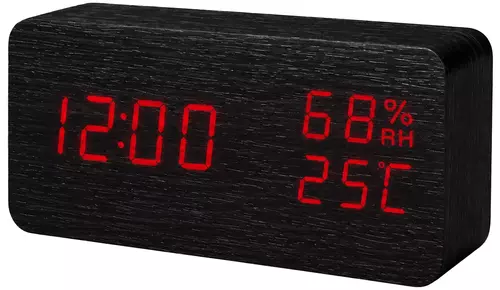 Budzik XONIX GHY-016 czarny z czerwonym wyświetlaczem 1